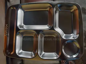 Brand New Sus304 Stainless Steel 5-Paertition Food Tray - Rust Proof