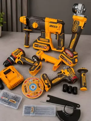 Ingco 20v Brushless Tool Set Features A Vibrant Yellow And Black Indus