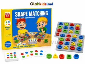Shape Matching Board Game – For Kids Age 3+, 1-2 Players
