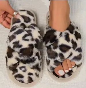 Cross Band Fuzzy Slippers