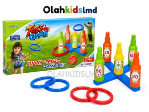 Ring Toss Game Set – Outdoor Bottle Toss Game For Kids Family, Age 3