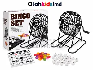 Bingo Set – Rotary Cage Bingo Game With 18 Cards 150 Markers