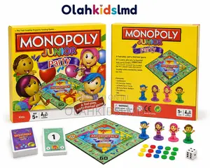Monopoly Junior Party Edition – Fast-play Board Game For Kids Age 5+