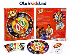 Uno Spin Card Game – Classic Family Card Game With Spinning Wheel,
