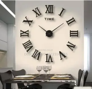 Black 120cm Diy 3d Wall-Clock