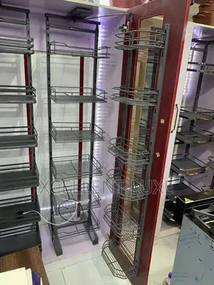 Grey Pull-out Pantry Storage Shelves