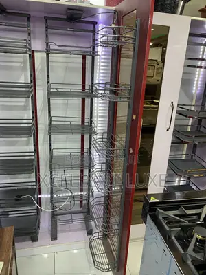 Grey Pull-out Pantry Storage Shelves