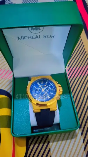 Original Micheal Kors Chronograph Black Rubber Strap Watch