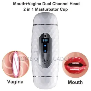 2-in-1 Male M-Asturbator Cup With Voice Interaction, Soft v-Agina