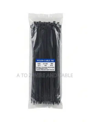 100pcs Nylon Cable Ties 5x300mm Black Zip Ties - Heavy Duty