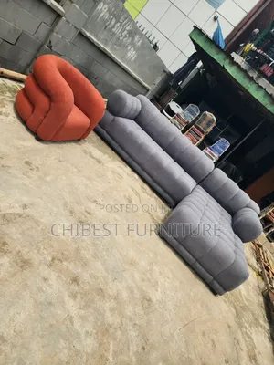 L-Shaped Upholstery Padded Sofa Couch With Single Seater
