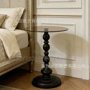 Vintage Glass Top Side Table