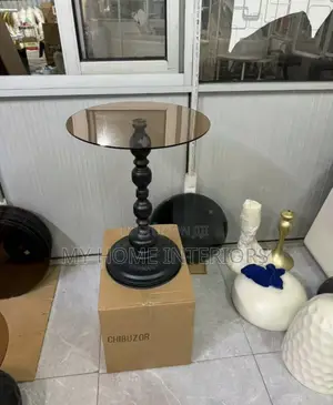 Vintage Glass Top Side Table