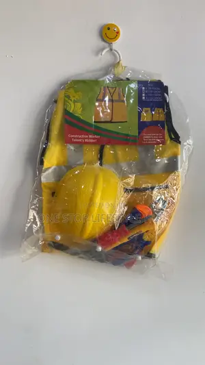 Kids Construction Worker Costume Set With Helmet Tools (Brand New)