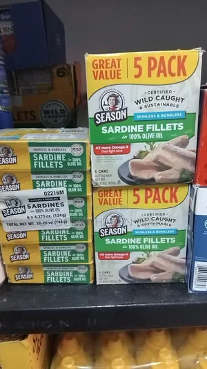 Season Skinless and Boneless Sardine in 100% Olive Oil 5 Pack