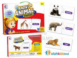 Know Animal Puzzles – 30-Piece Self-Correcting Animal Matching Set (3+