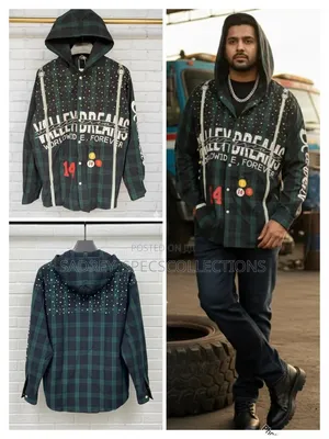 Long Sleeve Shirt With Button Down Vibe With Hoodies Cap