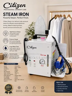Citizen Cs-5l Pro Industrial Steam Iron - 2.5l Boiler (2000w