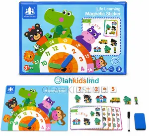 Life Learning Magnetic Sticker Board – 2-in-1 Clock Learning Set (3+