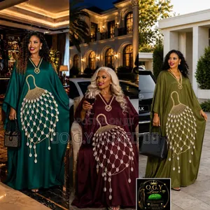 Luxury Women's Kaftan Dress, Elegant Free Size Maxi Gown