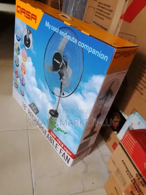 Brand New QRF-7918 Qasa 18" Rechargeable Standing Fan -Gray