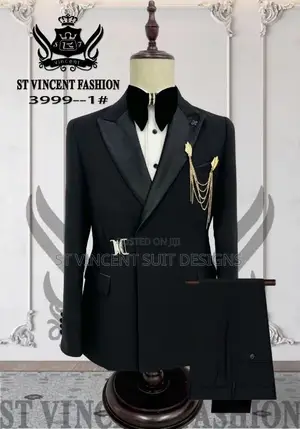 Black Double Breasted Tuxedo Suit