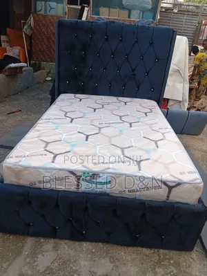 Luxury Darkgrey Upholstery Padded Darkgrey Bed Frame