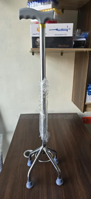 Adjustable Stainless Steel Quadripod Walking Stick With Four Legs