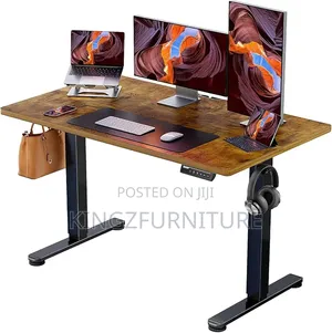 Vintage Brown Top Electric Sit Stand Desk 1.4 Meter