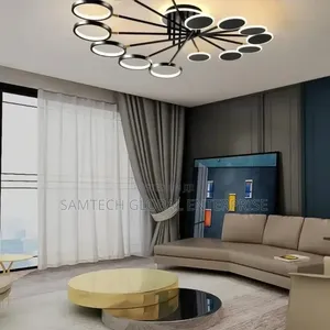 Modern Orbit Led Ceiling Chandelier – Black Luxury Statement Light