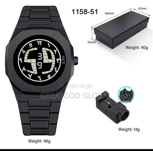 Valenzo Black Arabic Digital Watch for Men and Women Quartz Wristwatch
