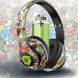Cuifati Wirelessheadset With Noise Reduction Deep Bass Graffiti Design