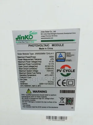 500w Half-Cut Bifacial Jinko Panel