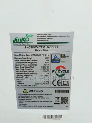 500w Half-Cut Bifacial Jinko Panel
