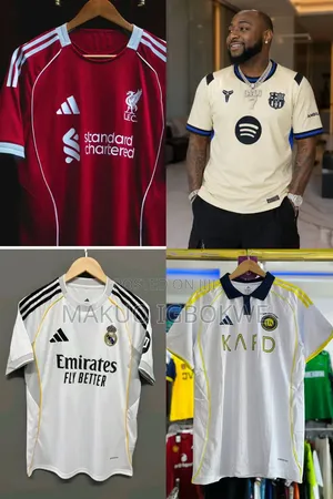 Liverpool Madrid Barcelona and Al Nassr Original Jerseys Available