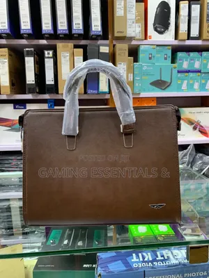 Premium Leather 15.6-Inch Laptop Bag - Brown