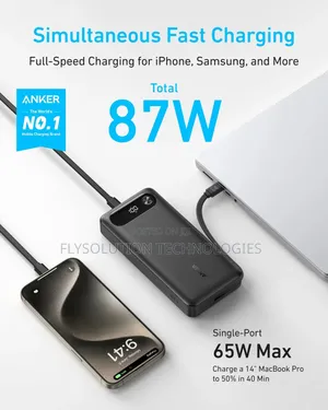 Anker Power Bank 20,000mah 87w Built-in Usb-C Cable Laptop Power Bank
