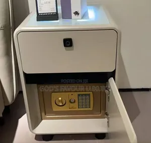 Bedside Cabinet With Smart Lock/Key Safe Box, Wireless Charging Spot