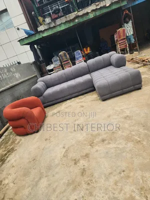 Executive L-Shaped Sofa Couch With Single Seater