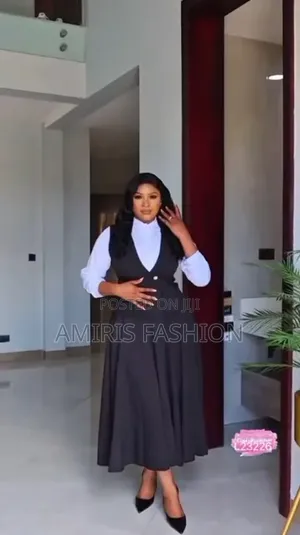 Beautiful Cooperate Long Gown With Long-Sleeved Shirt