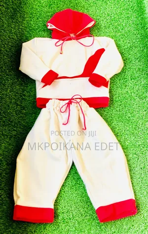 Hoodie Joggers Set Age 2-8yrs | Cream Red Tracksuit | Boys Girls