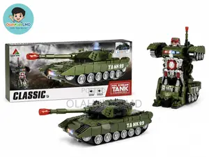 Tank 99 Transforming Robot Toy – Fog Stream Tank With Light Sound