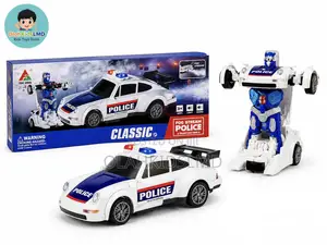 Police Car Transforming Robot Toy – Fog Stream Police Car With Lights