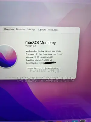 Laptop Apple MacBook Pro 2015 16GB Intel Core i7 SSD 512GB
