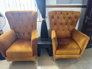 Luxury Tufted Velvet Wingback Chairs (Pair) – For Sale