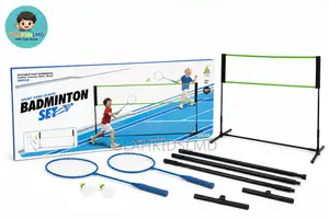 Kids Badminton Set 36 Pieces – Portable Net, Rackets Shuttlecocks