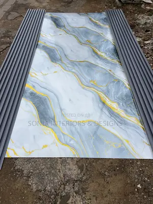 Tv Fluted Panel With Marble Sheet Combo