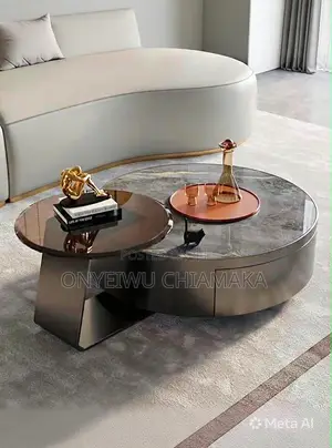 Luxury Round Center Table With Glass Top