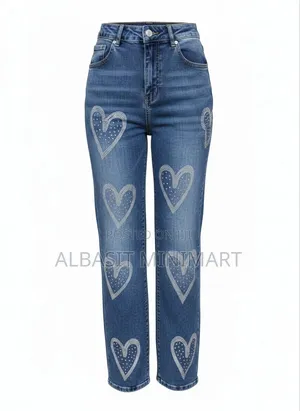 Mini Dreamers Amelia Crystal Hearts Denim Pants