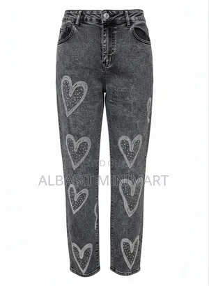 Mini Dreamers Amelia Crystal Hearts Denim Pants